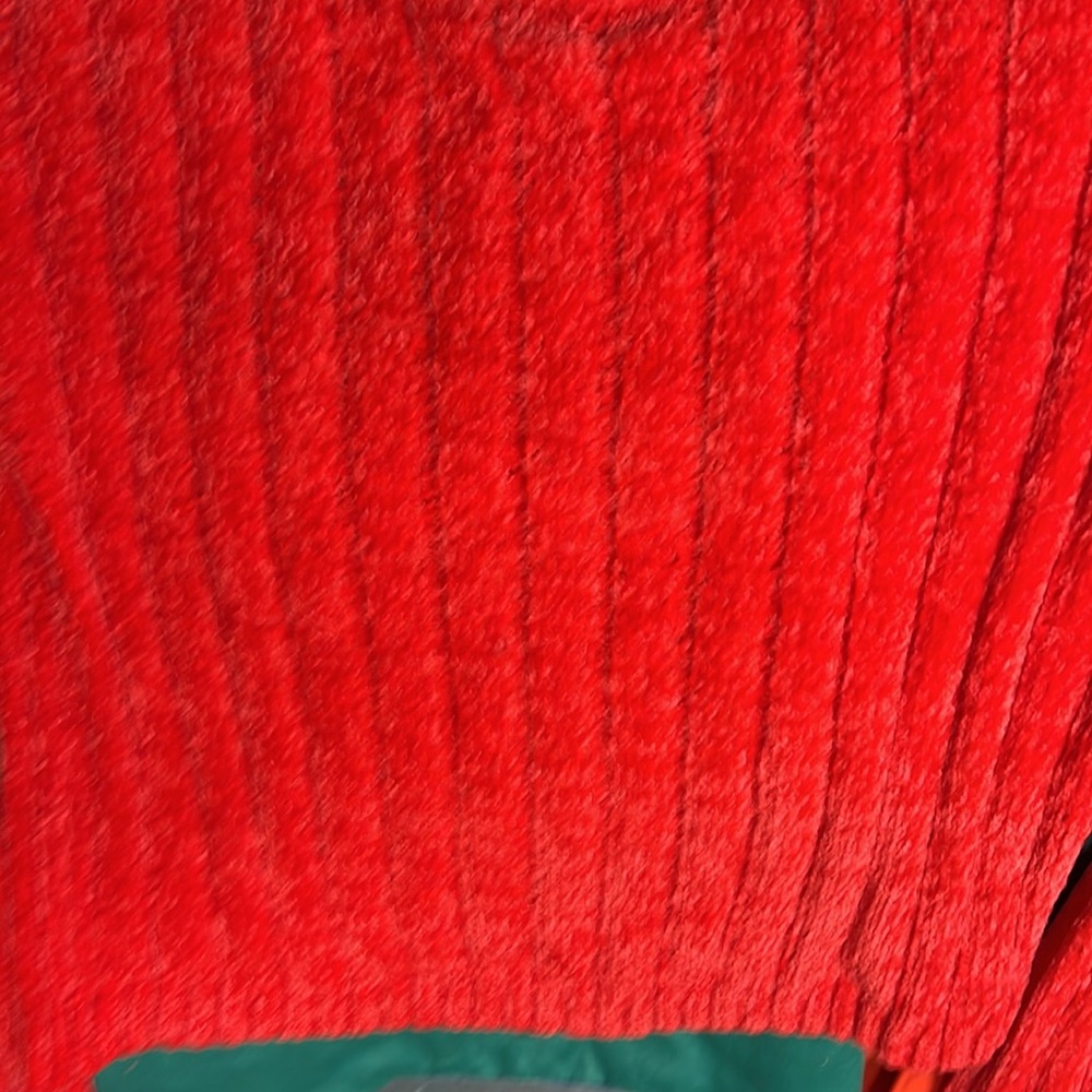 Beautiful color half sweater . Has 1 tiny pin holes hole right sleeve. - Picture 5 of 5